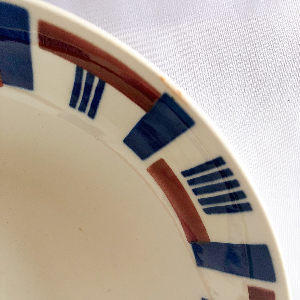 バドンヴィレー キャロットプレート 幾何学模様 A フランスアンティーク食器 フランス蚤の市・ブロカント