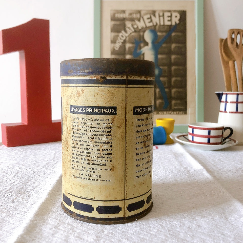 フランスアンティーク PHOSCAO フォスカオ TIN缶 "CHOCOLAT AU LAIT EN POUDRE(ココア)" フランスアンティーク・ヴィンテージ雑貨 ブロカント・蚤の市