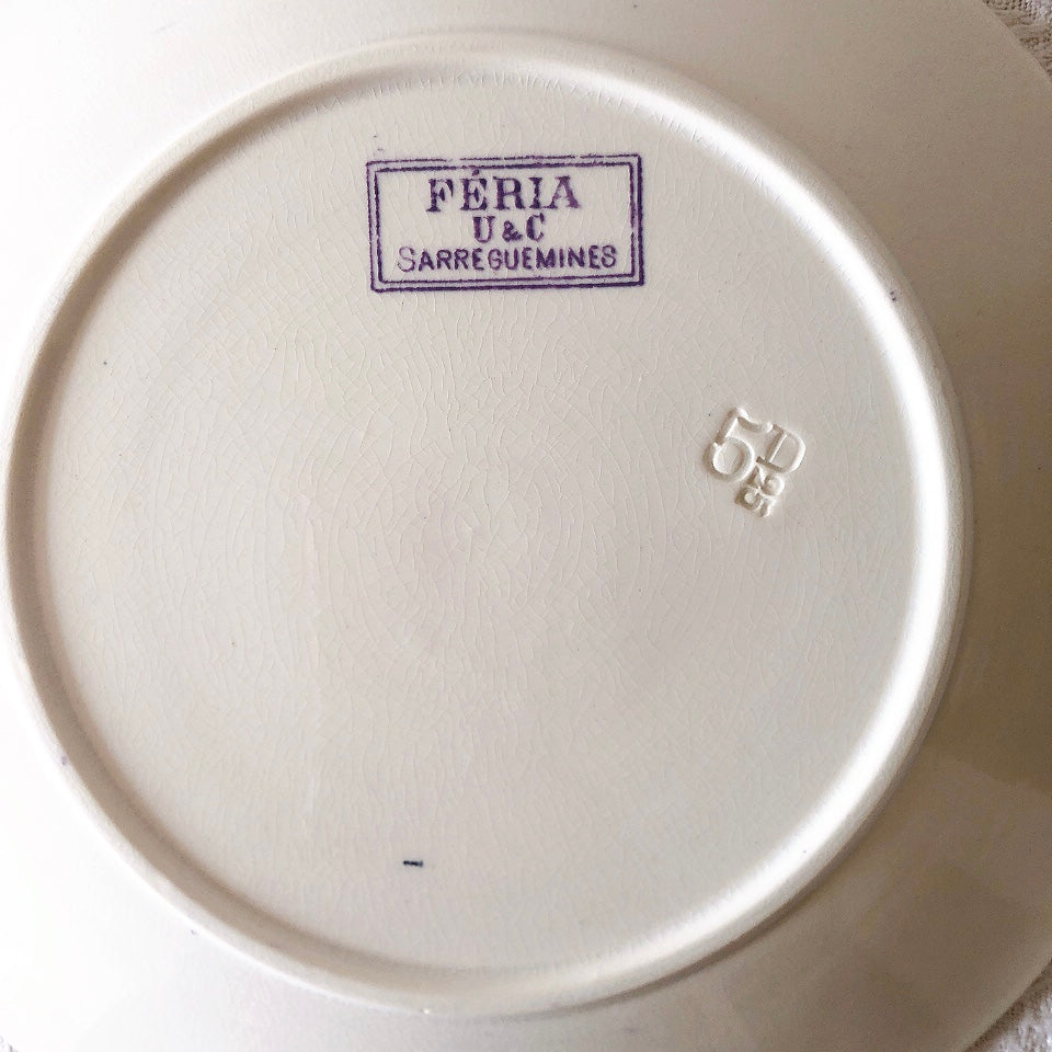 U&Cサルグミンヌ 『FERIA・フェリア』デザートプレート フランスアンティーク食器 ブロカント 蚤の市
