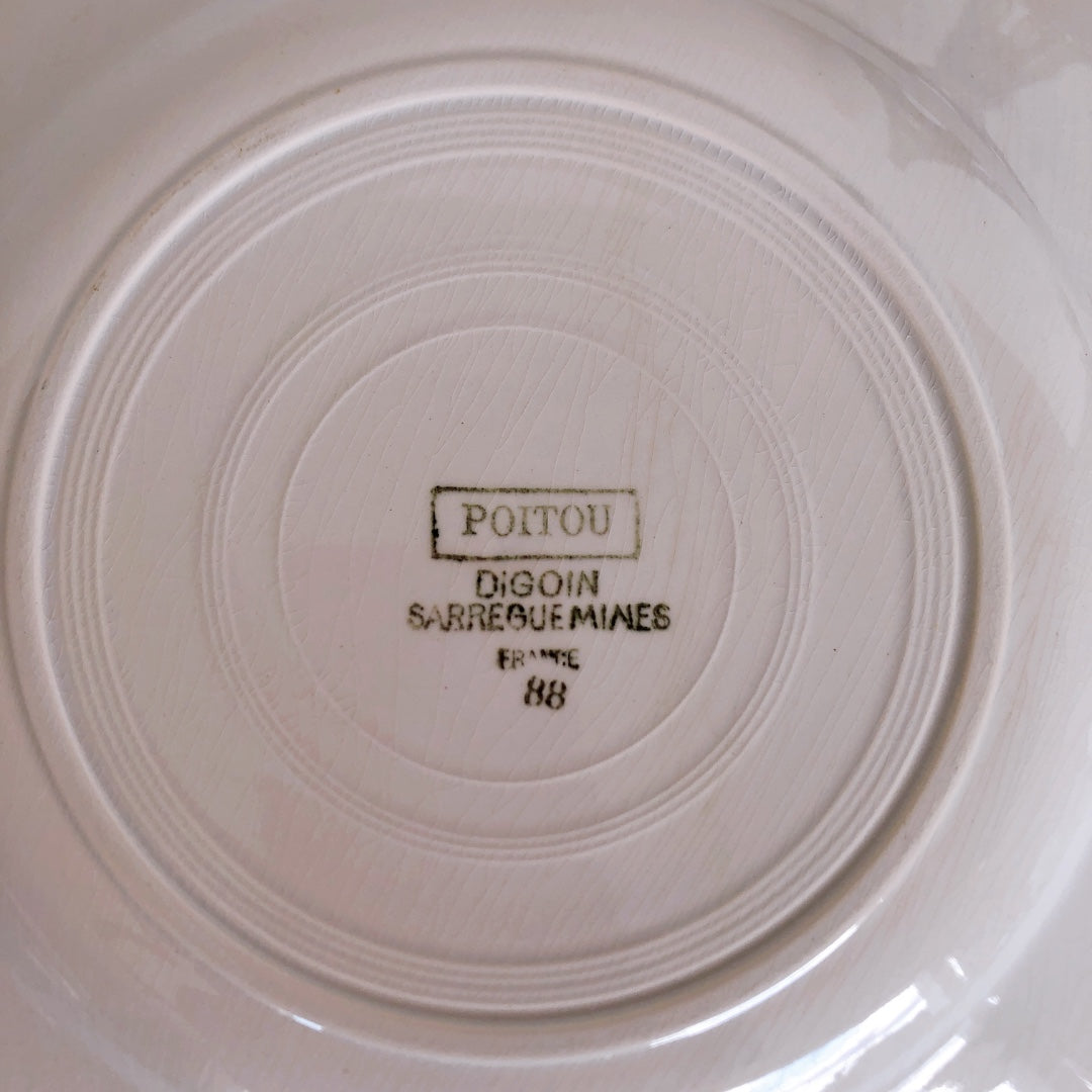 サルグミンヌ Digoin&sarreguemines 『POITOU』バスク柄 プレート 平皿 B フランスアンティーク食器 フランス蚤の市・ブロカント
