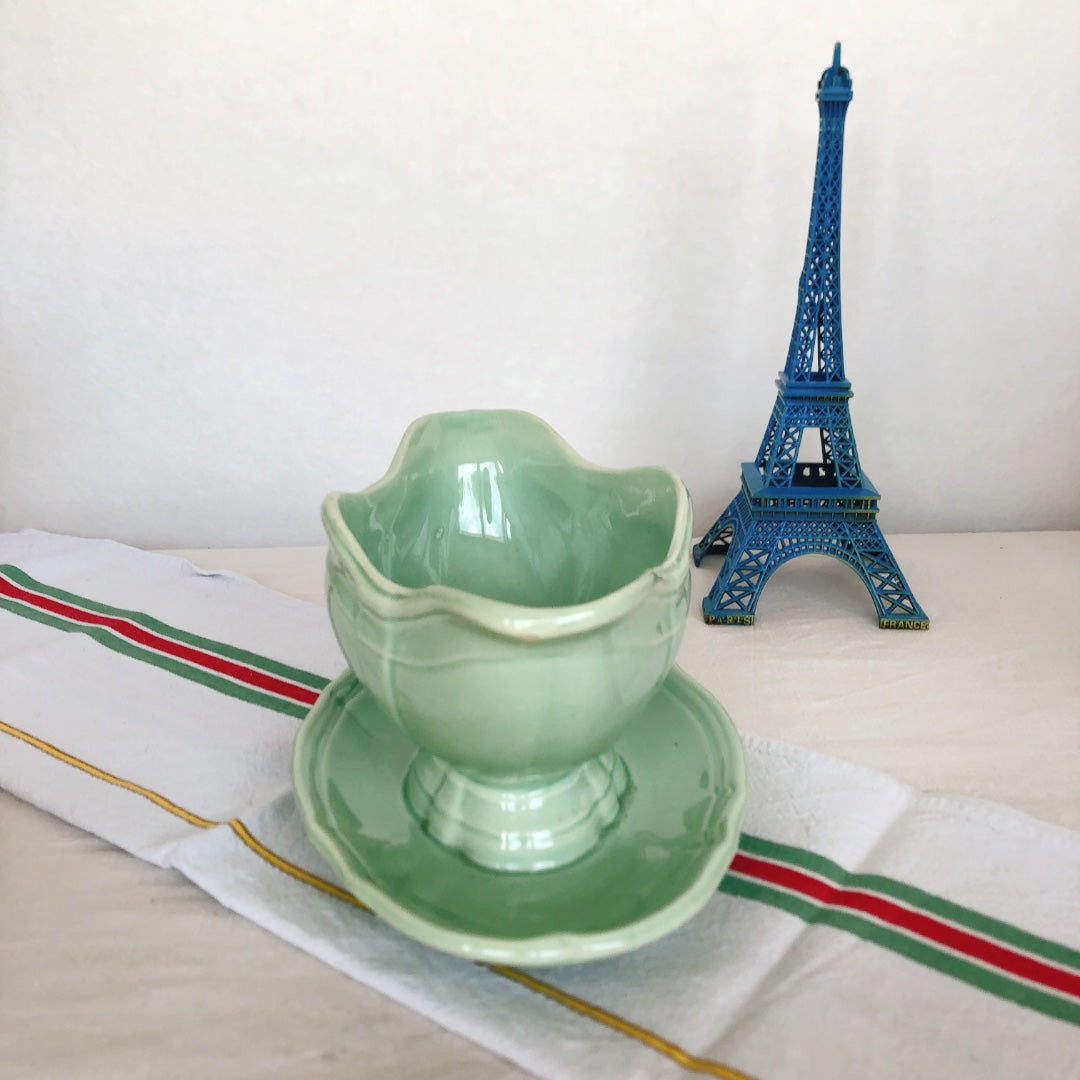 フランスアンティーク ソーシエール グリーン フランスアンティーク食器 ブロカント 蚤の市