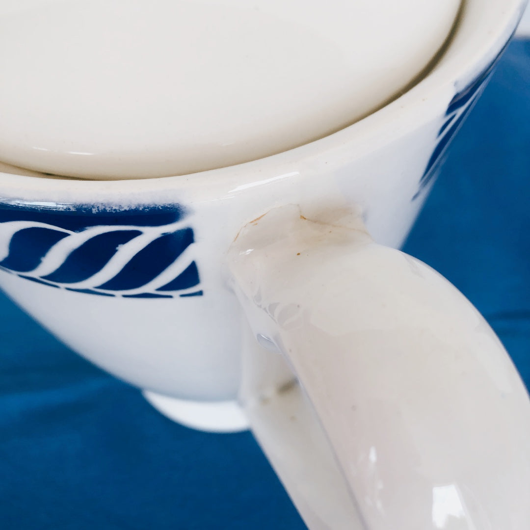 ディゴワンサルグミンヌ Digoin&sarregumines コーヒー/ティーポット ”JACQUOT” ブルー フランスアンティーク食器 ブロカント 蚤の市