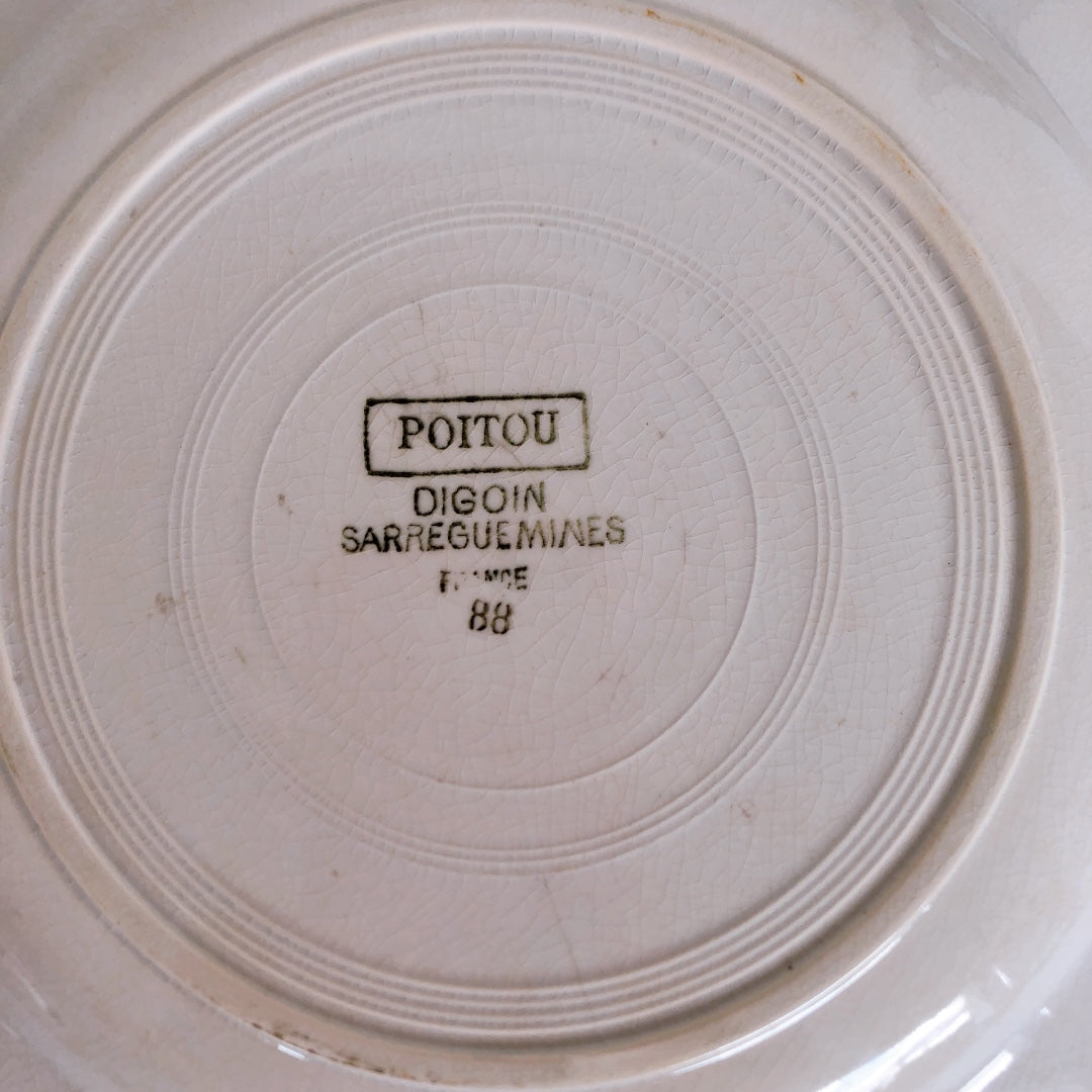 サルグミンヌ sarreguemines 『POITOU』バスク柄 プレート 平皿 C フランスアンティーク食器 フランス蚤の市・ブロカント