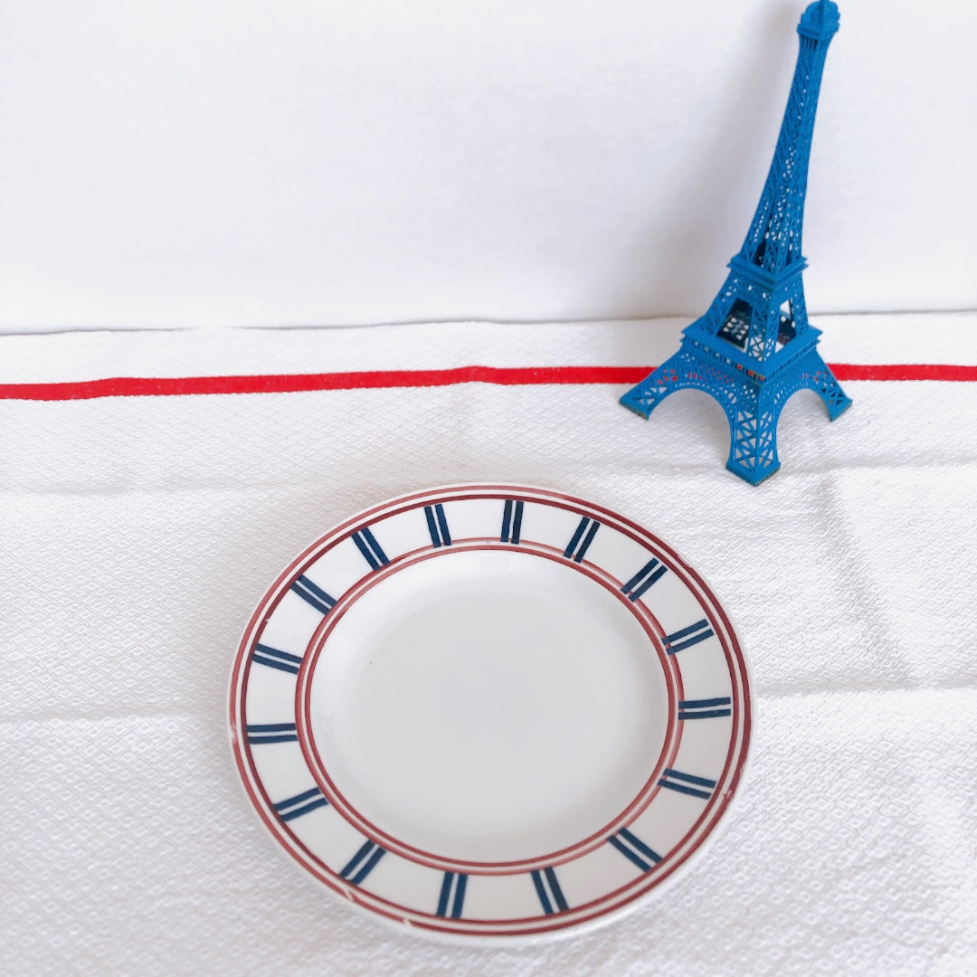 ムーランデルー バスク柄 平皿/ディナープレートD フランスアンティーク食器