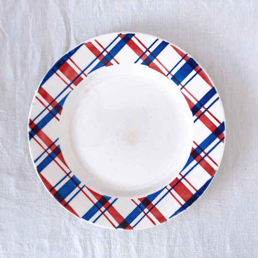 ディゴワンサルグミンヌ 『BASQUE』バスク柄 デイナープレート D フランスアンティーク食器 フランス蚤の市 ブロカント バスクアンティーク