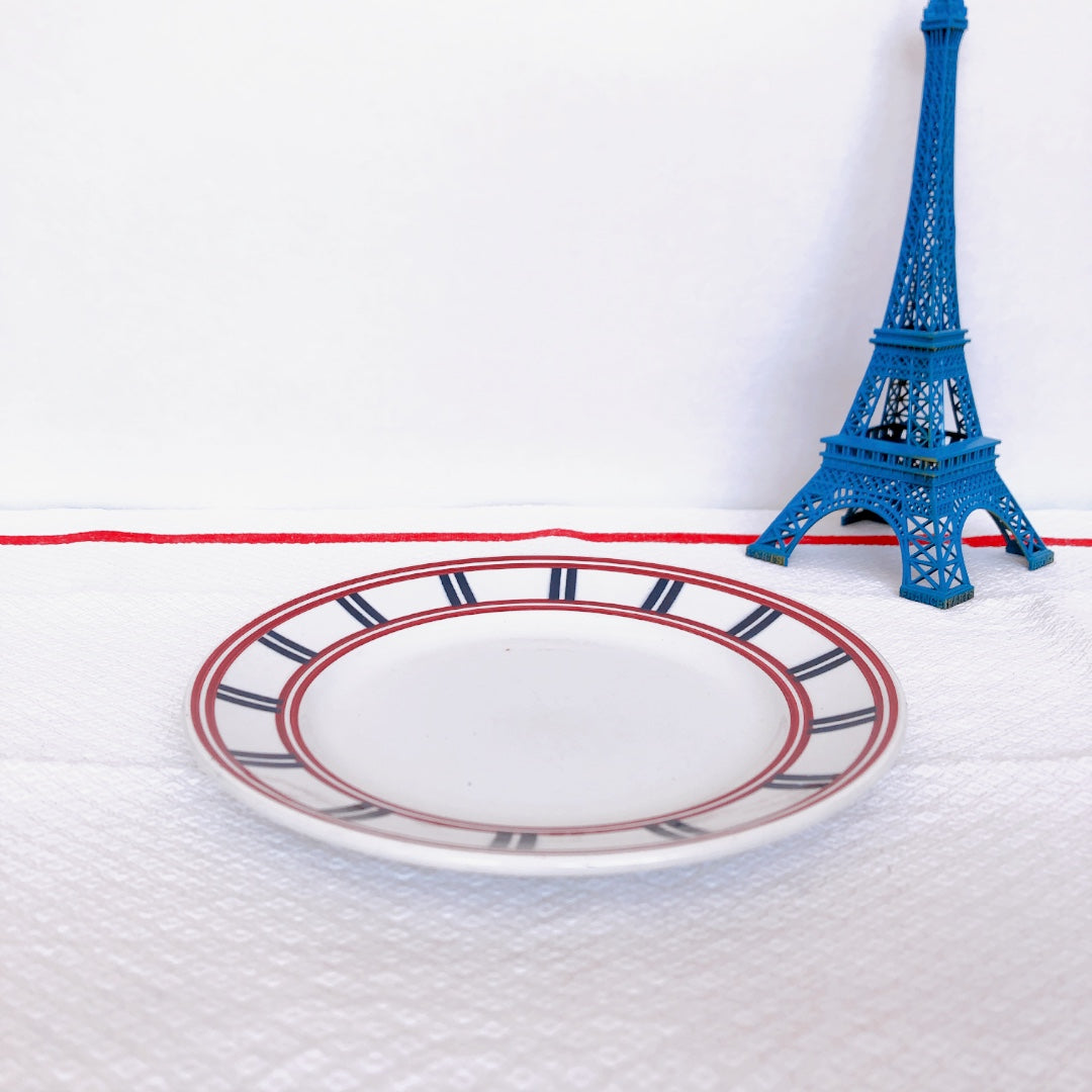 ムーランデルー Moulin des Loups バスク柄 デザートプレート/平皿 D フランスアンティーク食器 ブロカント 蚤の市