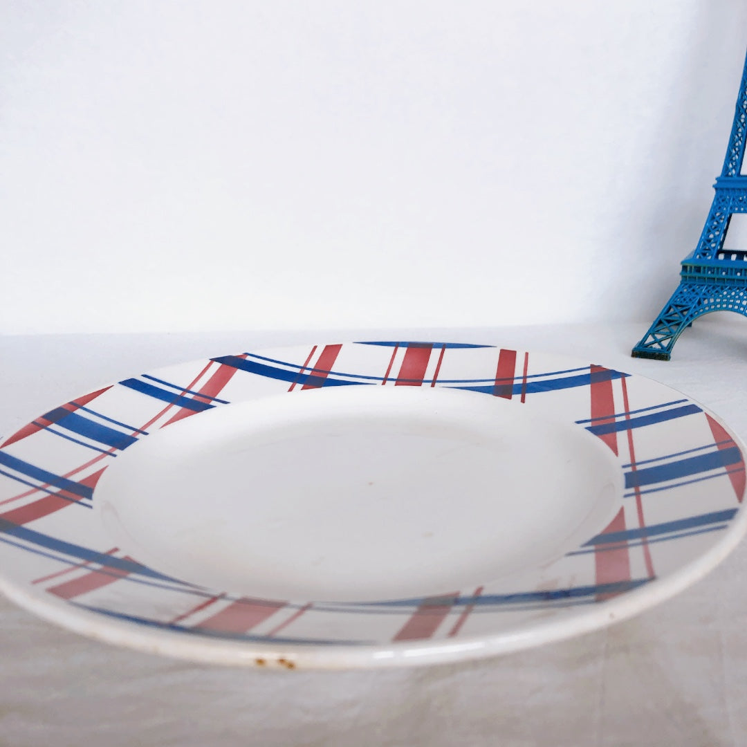 ディゴワンサルグミンヌ 『BASQUE』バスク柄 大皿 フランスアンティーク食器 フランス蚤の市 ブロカント バスクアンティーク