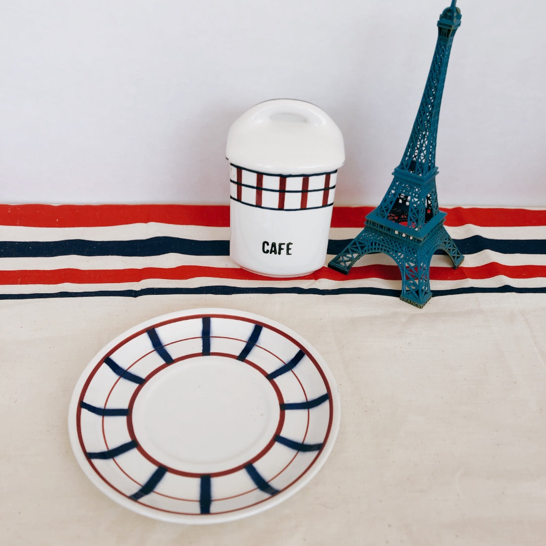 ディゴワンサルグミンヌ バスク柄 ソーサー/プレート FANDANGO『ルージュ・マリン』フランスアンティーク食器 フランス 蚤の市