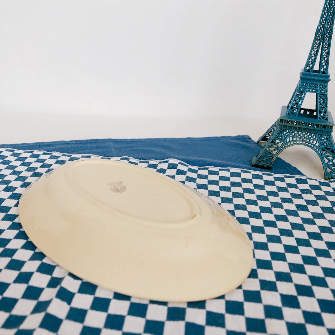 Badonviller バドンヴィレー ラヴィエ ブルーの花柄 フランスアンティーク食器 ブロカント 蚤の市
