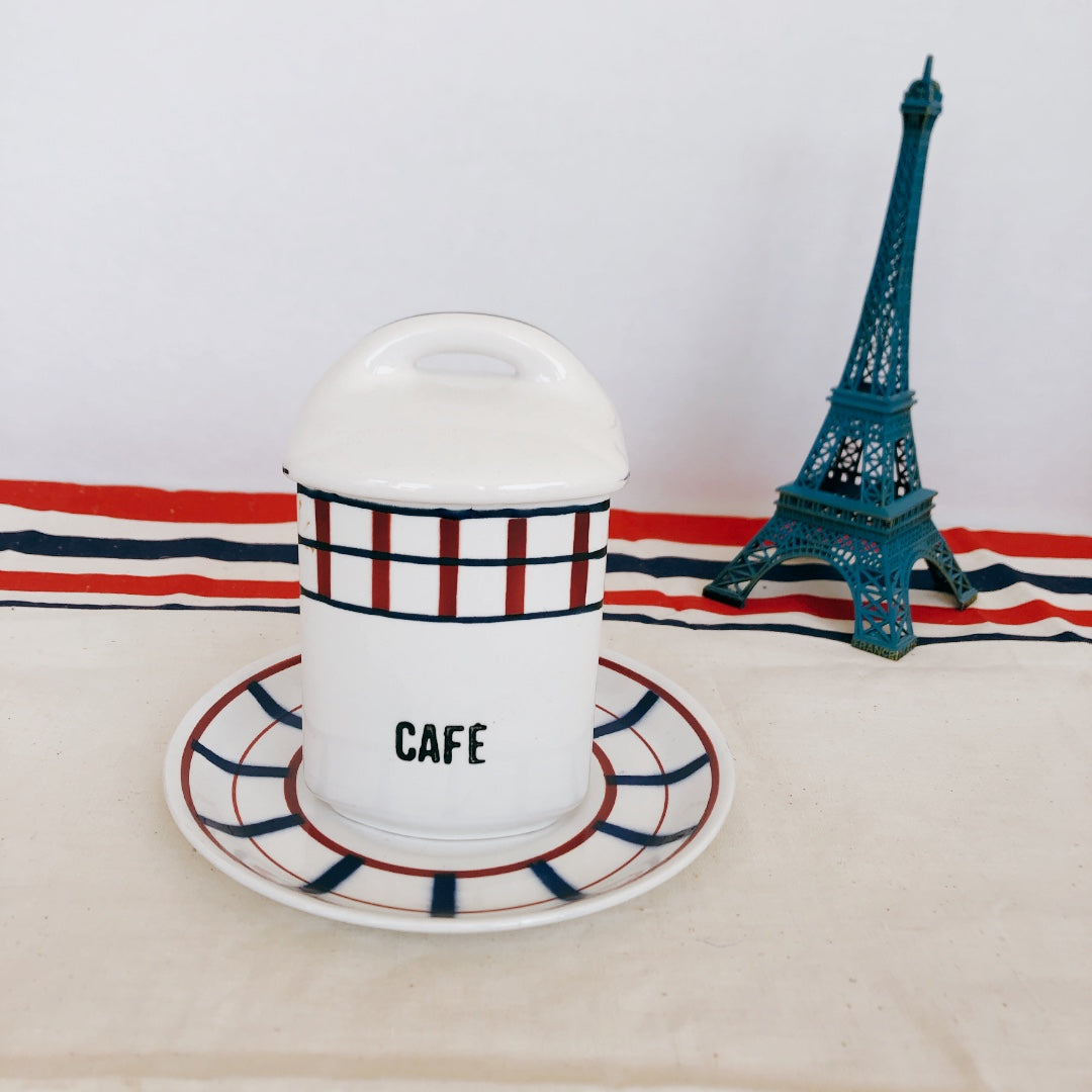 ディゴワンサルグミンヌ バスク柄 ソーサー/プレート FANDANGO『ルージュ・マリン』フランスアンティーク食器 フランス 蚤の市