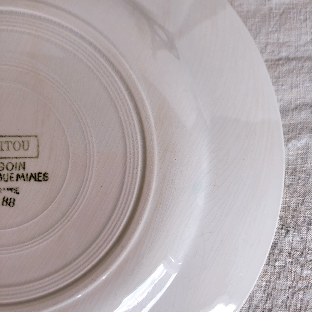 サルグミンヌ Digoin&sarreguemines 『POITOU』バスク柄 プレート 平皿 B フランスアンティーク食器 フランス蚤の市・ブロカント