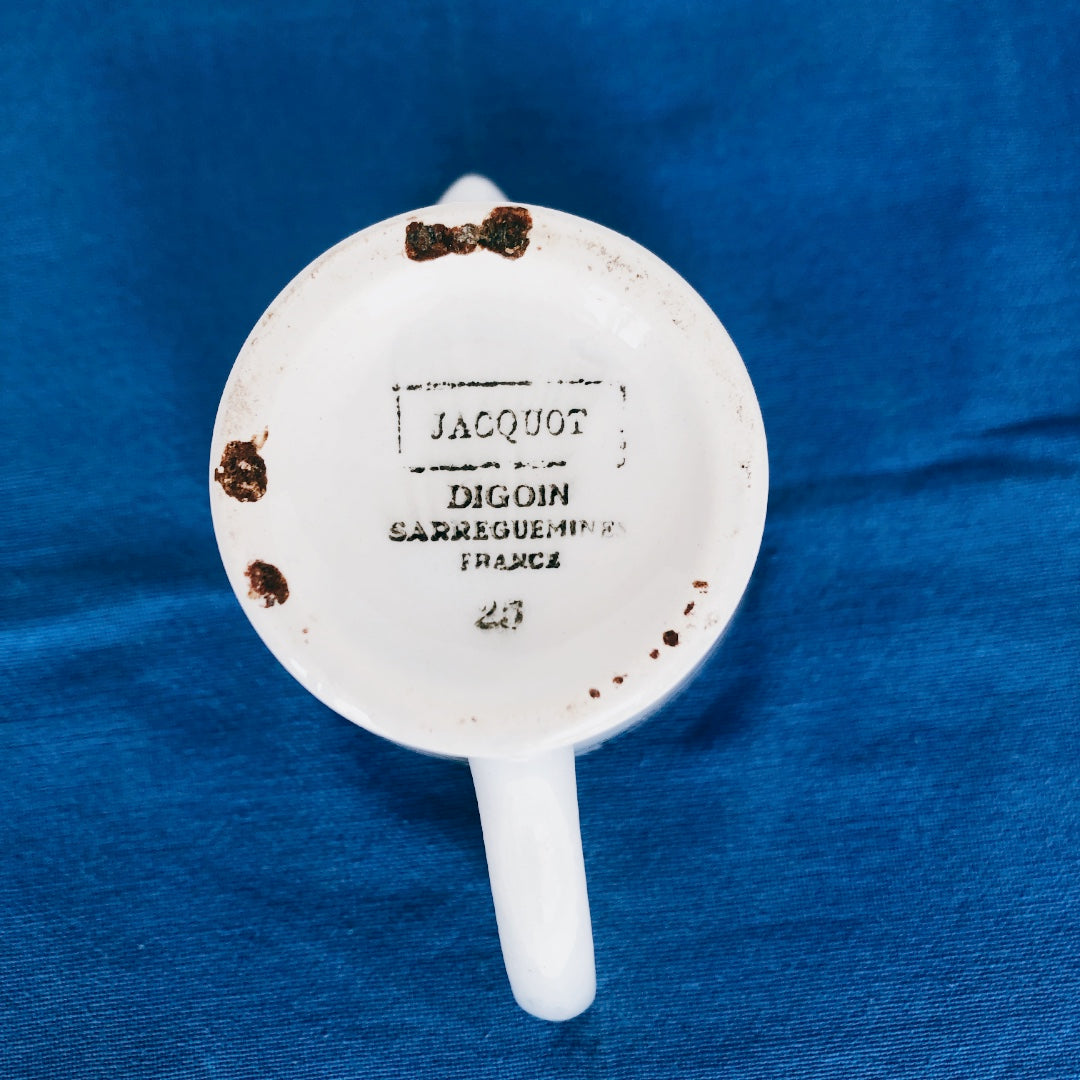 ディゴワンサルグミンヌ Digoin&sarregumines ミルクポット ”JACQUOT” ブルー フランスアンティーク食器 ブロカント 蚤の市