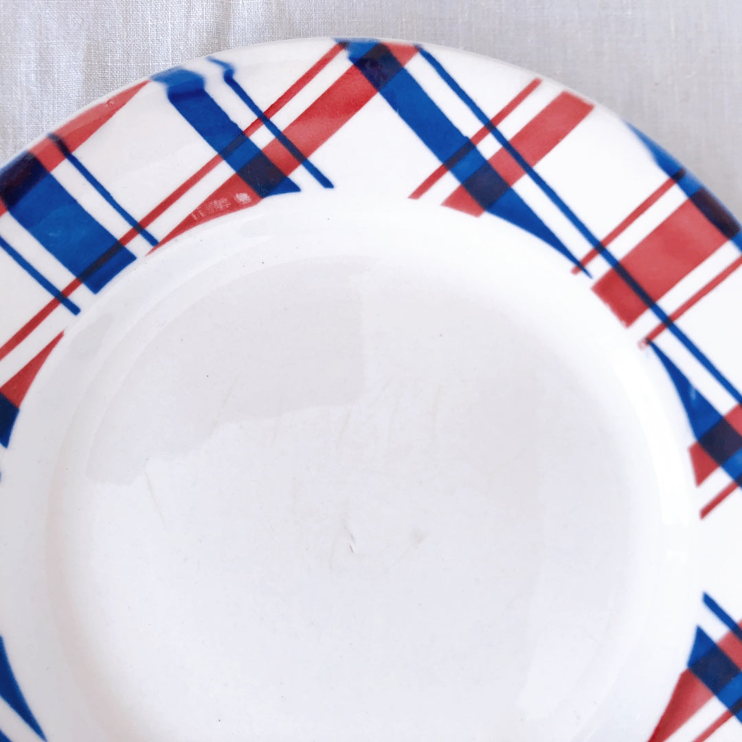 ディゴワンサルグミンヌ 『BASQUE』バスク柄 デイナープレート B フランスアンティーク食器 フランス蚤の市 ブロカント バスクアンティーク