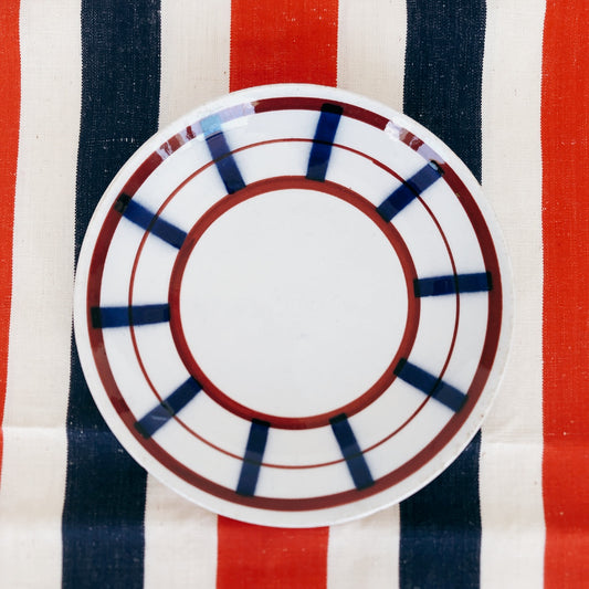 ご予約ディゴワンサルグミンヌ プレート/小皿 バスク柄 FANDANGO『ルージュ・マリン』フランスアンティーク食器 フランス 蚤の市