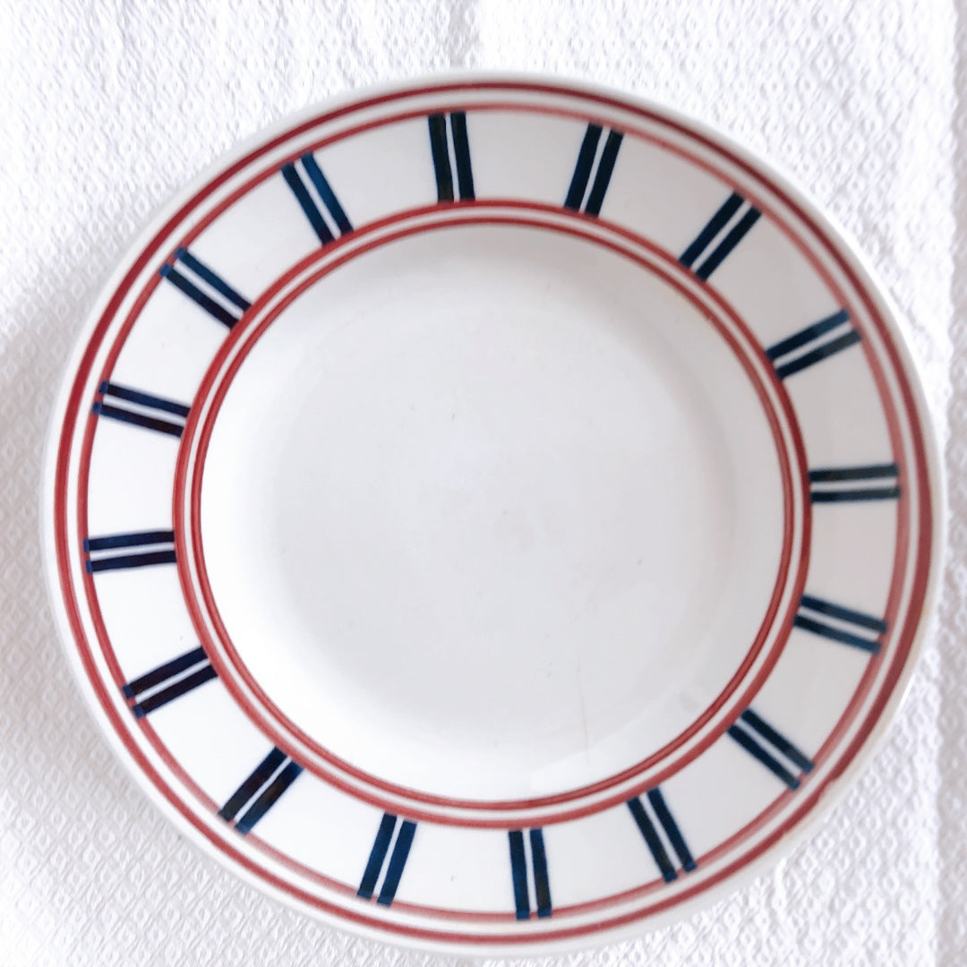 ムーランデルー バスク柄 平皿/ディナープレートD フランスアンティーク食器