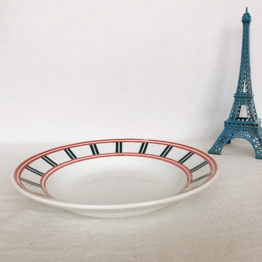 ムーランデルー Moulin des Loups バスク柄 スーププレート/深皿 A フランスアンティーク食器 ブロカント 蚤の市