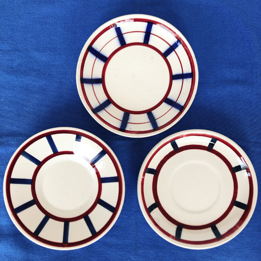 ご予約ディゴワンサルグミンヌ プレート/小皿 バスク柄 FANDANGO『ルージュ・マリン』その他 5点セット フランスアンティーク食器 フランス 蚤の市