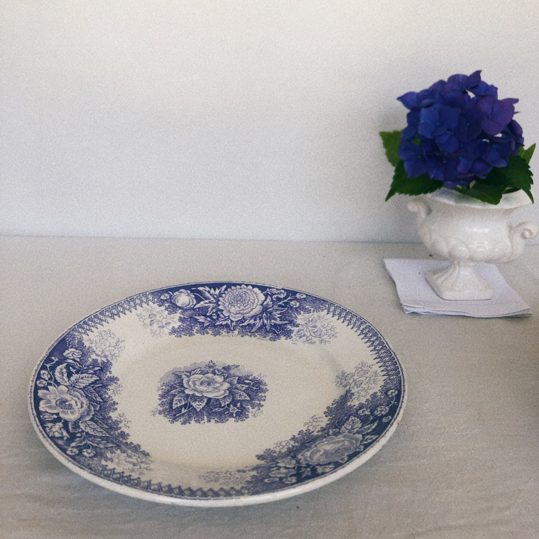 フランスアンティーク UCサルグミンヌ ディナープレート 平皿 ”JARDINIERE” ジャルディ二エール B フランスアンティーク食器 ブロカント 蚤の市