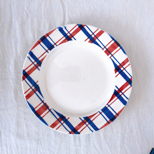 ディゴワンサルグミンヌ 『BASQUE』バスク柄 デイナープレート B フランスアンティーク食器 フランス蚤の市 ブロカント バスクアンティーク