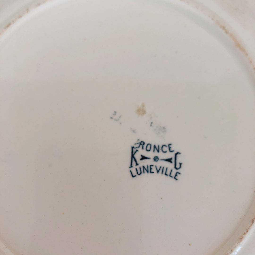 フランスアンティーク K&G Luneville リュネヴィル 『RONCE』木苺&鳥 A フランスアンティーク食器 ブロカント 蚤の市