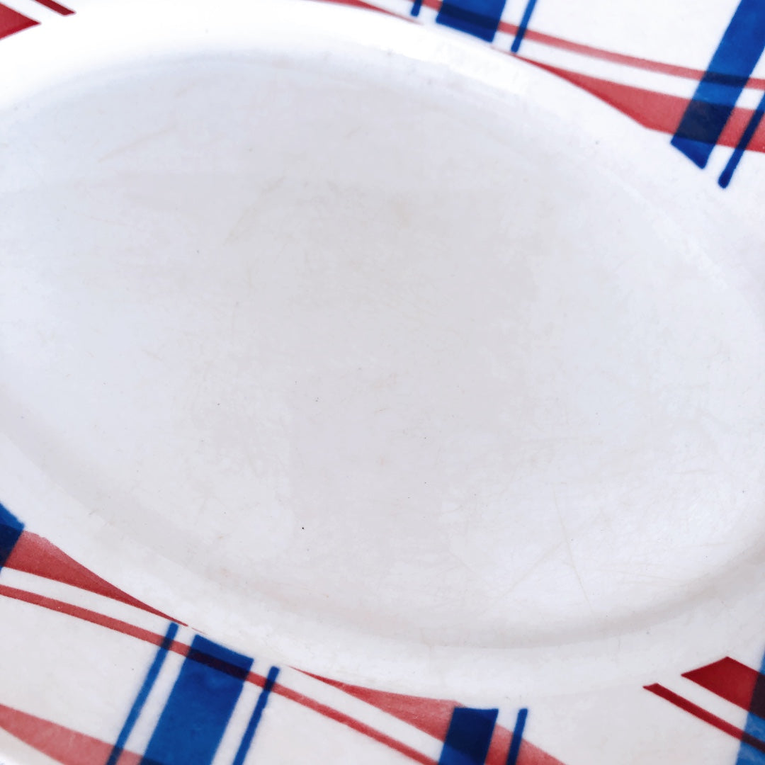 ディゴワンサルグミンヌ 『BASQUE』バスク柄 オーバル皿 楕円形大皿フランスアンティーク食器 フランス蚤の ブロカント バスクアンティーク