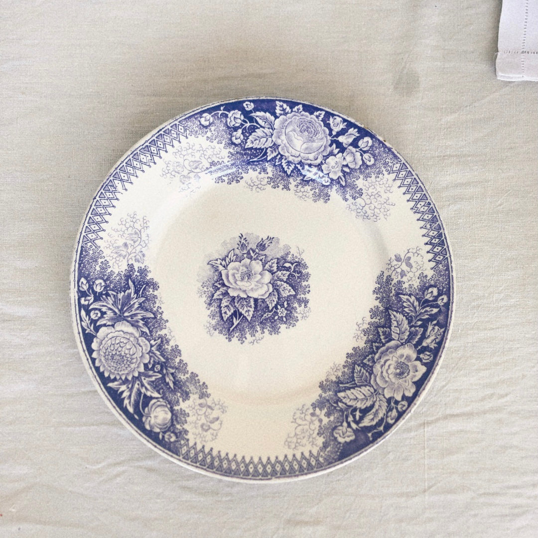 フランスアンティーク UCサルグミンヌ ディナープレート 平皿 ”JARDINIERE” ジャルディ二エール A フランスアンティーク食器 ブロカント 蚤の市