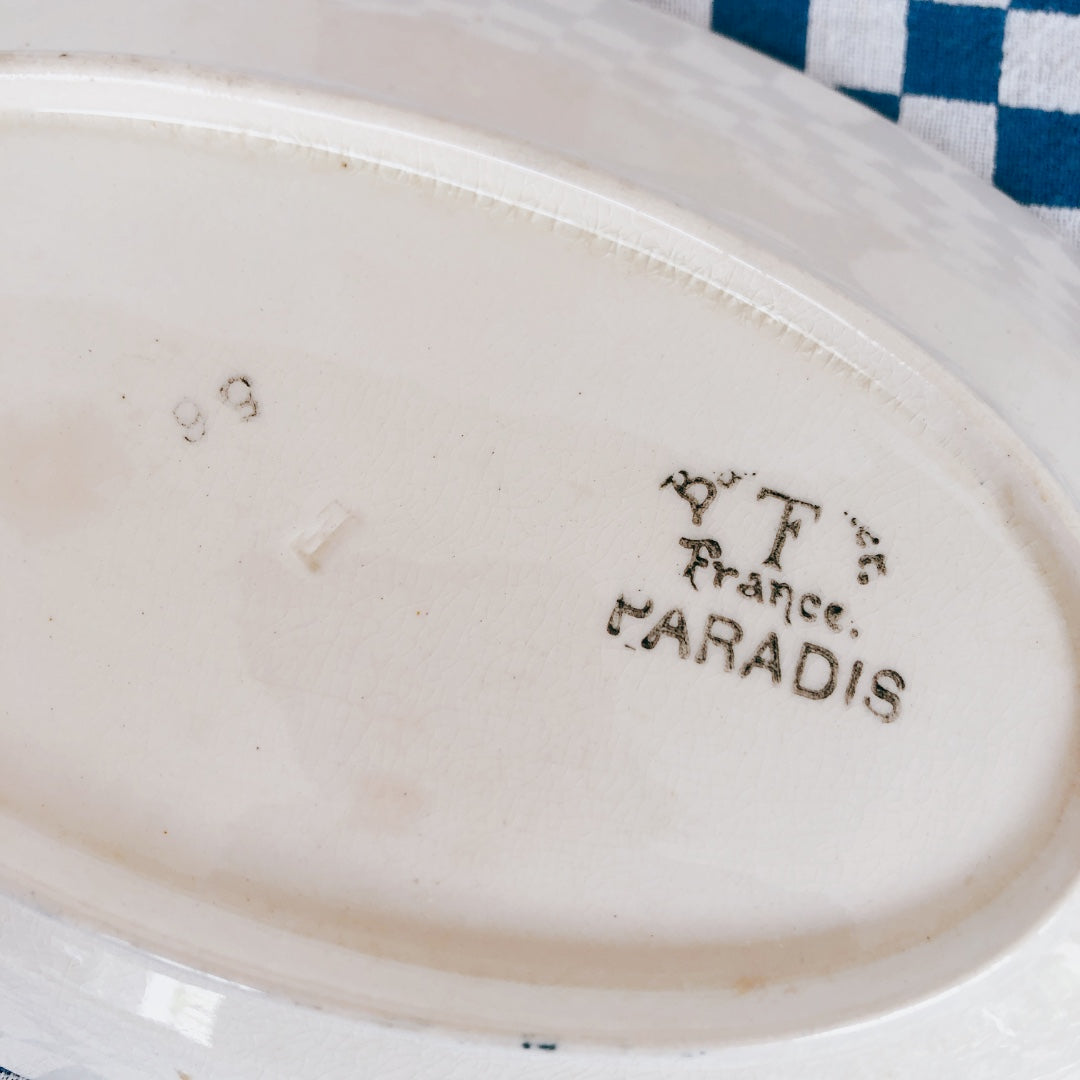 Badonviller バドンヴィレー ラヴィエ『PARADIS』A フランスアンティーク食器 ブロカント 蚤の市