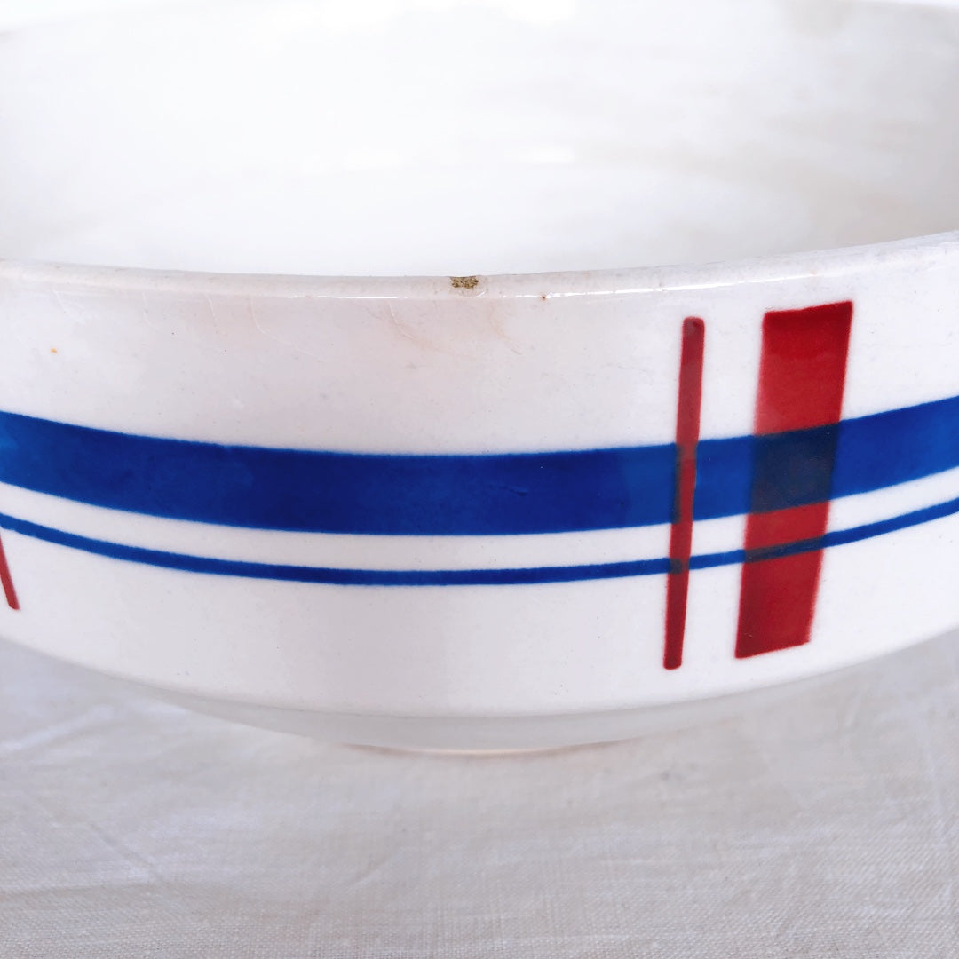 ディゴワンサルグミンヌ 『BASQUE』バスク柄 サラダボウル フランスアンティーク食器 フランス蚤の市 ブロカント バスクアンティーク