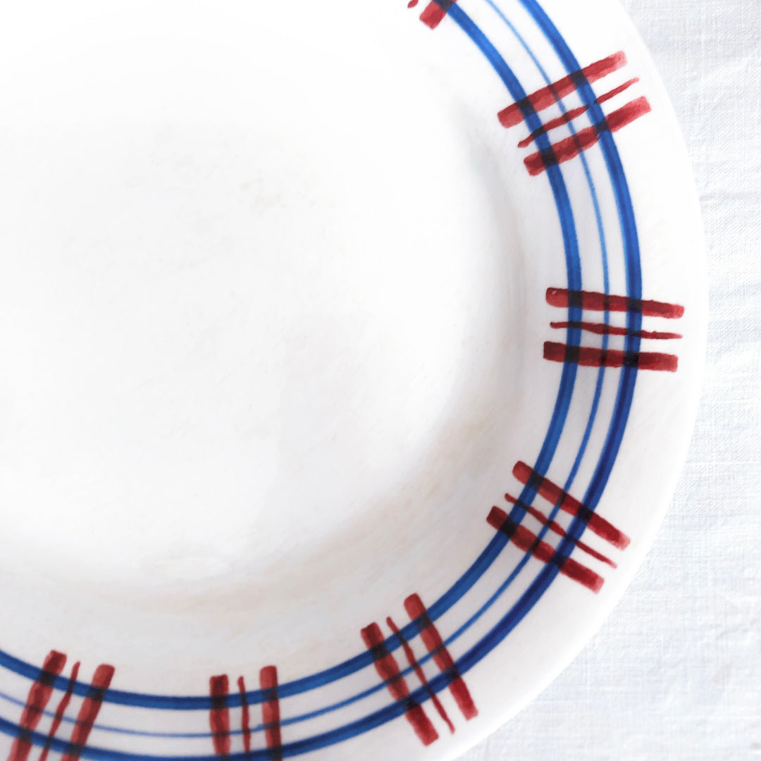 サルグミンヌ Digoin&sarreguemines 『POITOU』バスク柄 プレート 平皿 B フランスアンティーク食器 フランス蚤の市・ブロカント