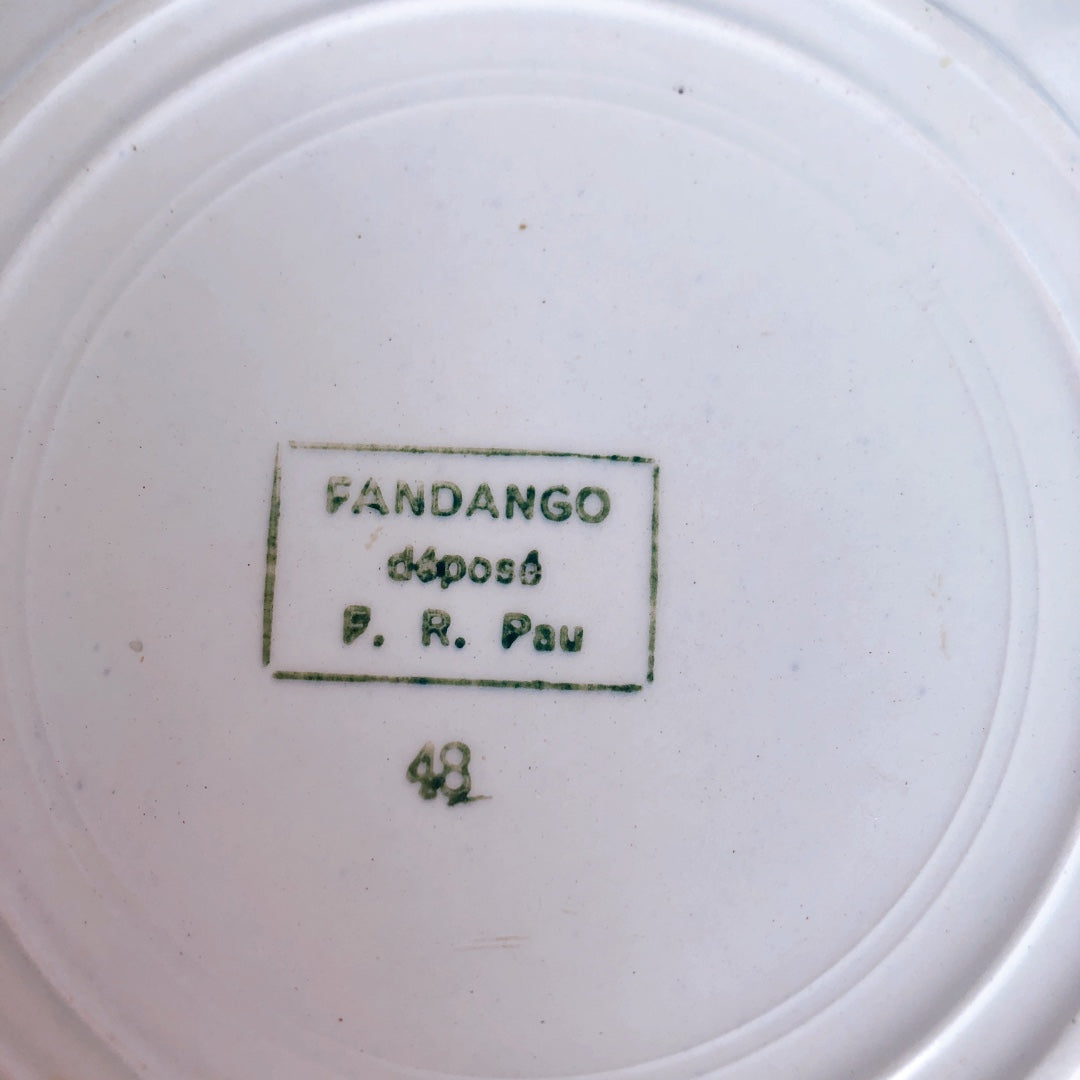 ディゴワンサルグミンヌ バスク柄 深皿/スーププレート FANDANGO『ルージュ・マリン』K フランスアンティーク食器 フランス 蚤の市