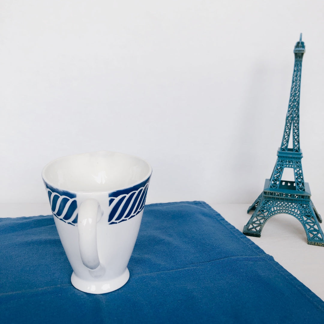 ディゴワンサルグミンヌ Digoin&sarregumines ミルクポット ”JACQUOT” ブルー フランスアンティーク食器 ブロカント 蚤の市