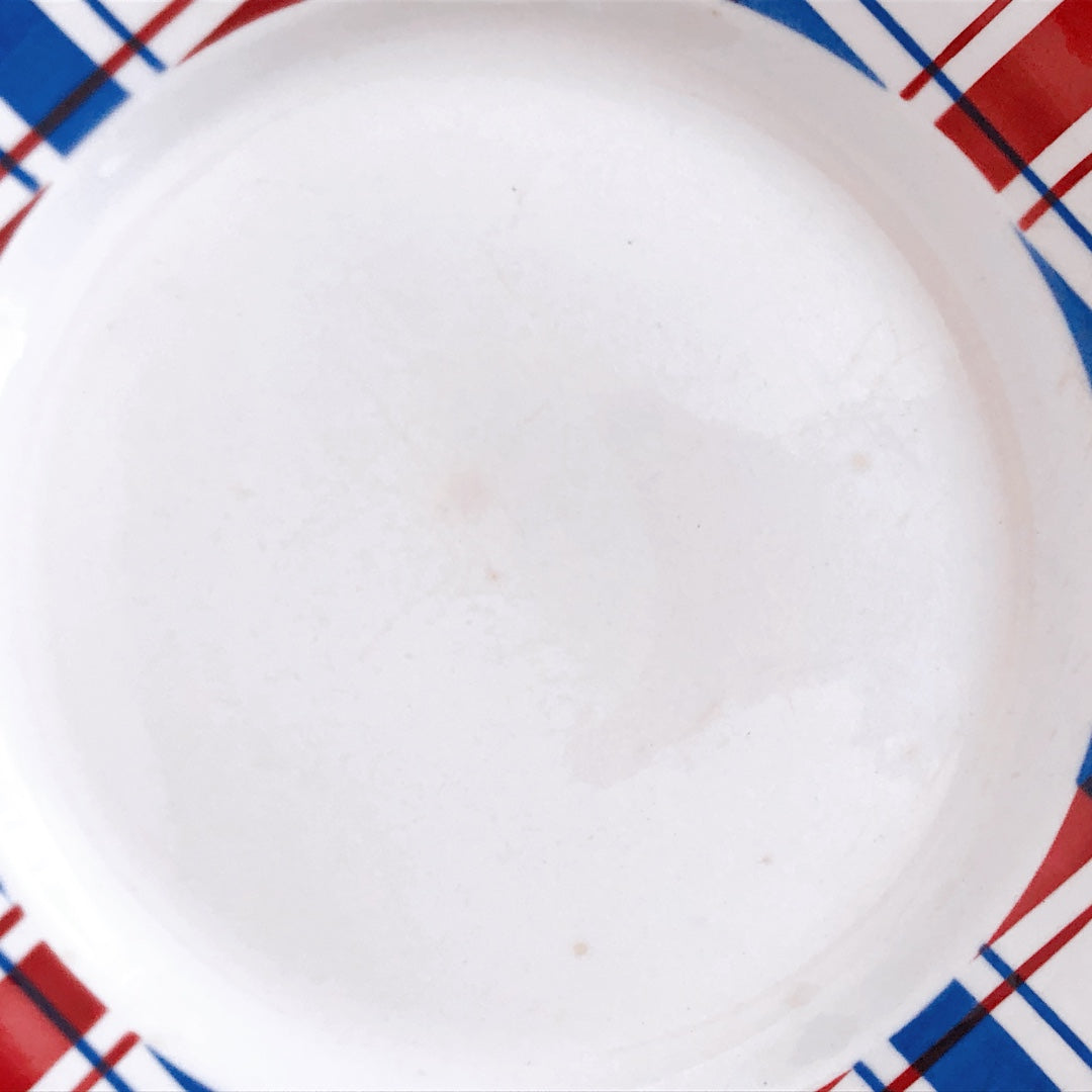 ディゴワンサルグミンヌ 『BASQUE』バスク柄 デイナープレート C フランスアンティーク食器 フランス蚤の市 ブロカント バスクアンティーク