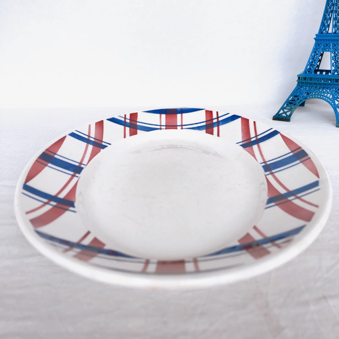 ディゴワンサルグミンヌ 『BASQUE』バスク柄 オーバル皿 楕円形大皿フランスアンティーク食器 フランス蚤の ブロカント バスクアンティーク