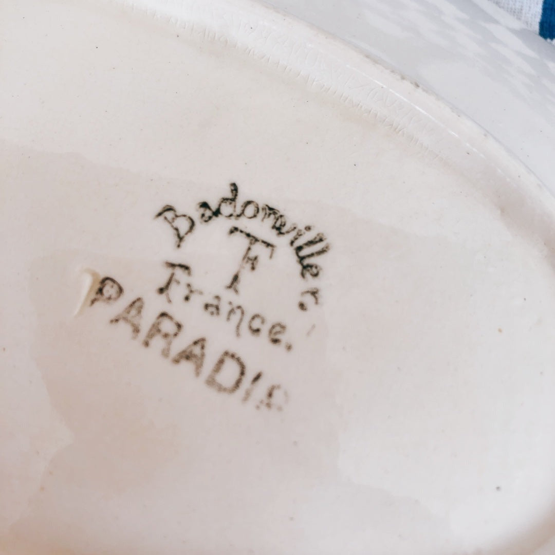 Badonviller バドンヴィレー ラヴィエ『PARADIS』B フランスアンティーク食器 ブロカント 蚤の市