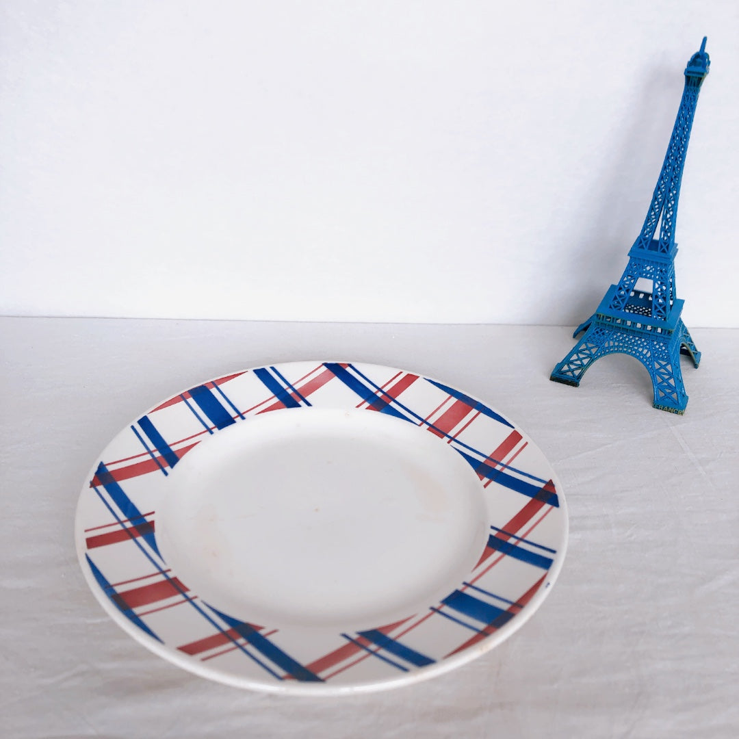 ディゴワンサルグミンヌ 『BASQUE』バスク柄 大皿 フランスアンティーク食器 フランス蚤の市 ブロカント バスクアンティーク