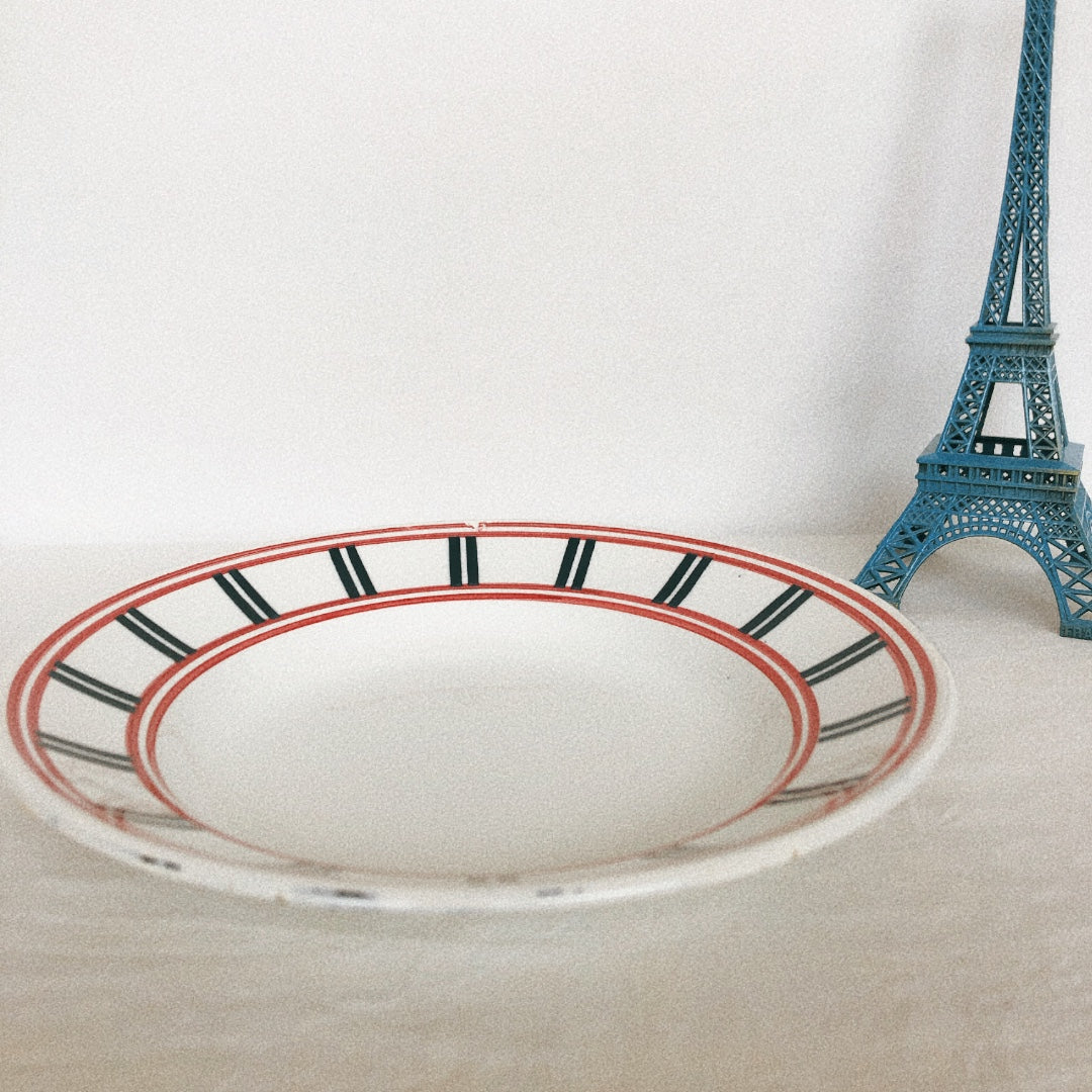 ムーランデルー Moulin des Loups バスク柄 スーププレート/深皿 Bフランスアンティーク食器 ブロカント 蚤の市