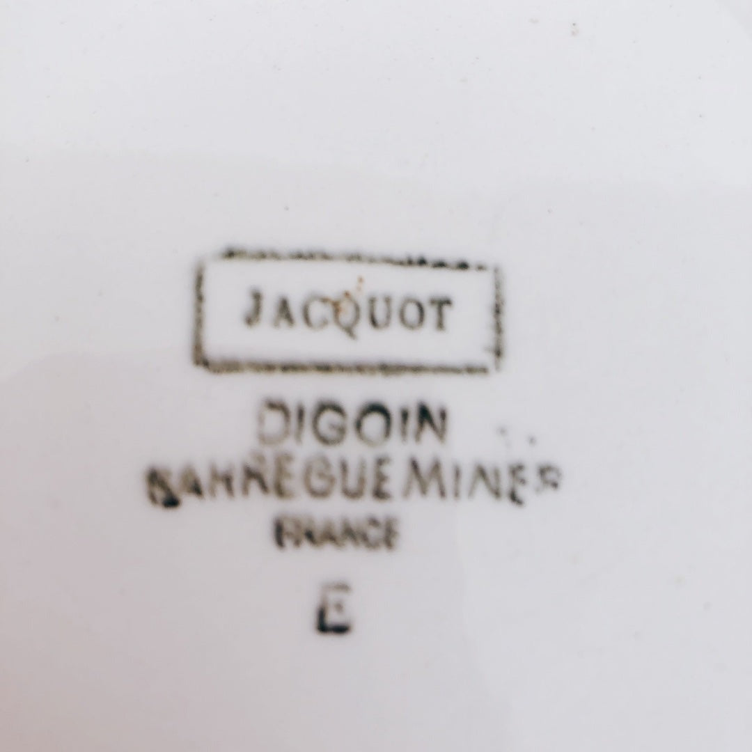 ディゴワンサルグミンヌ Digoin&sarregumines 平皿 ”JACQUOT” ブルー A フランスアンティーク食器 ブロカント 蚤の市