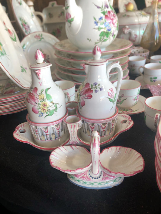 【ご予約済】リュネヴィル "Réverbère" シリーズ ビネガー入れ&ペッパー・ソルト入れ セット フランスアンティーク 蚤の市 ブロカント