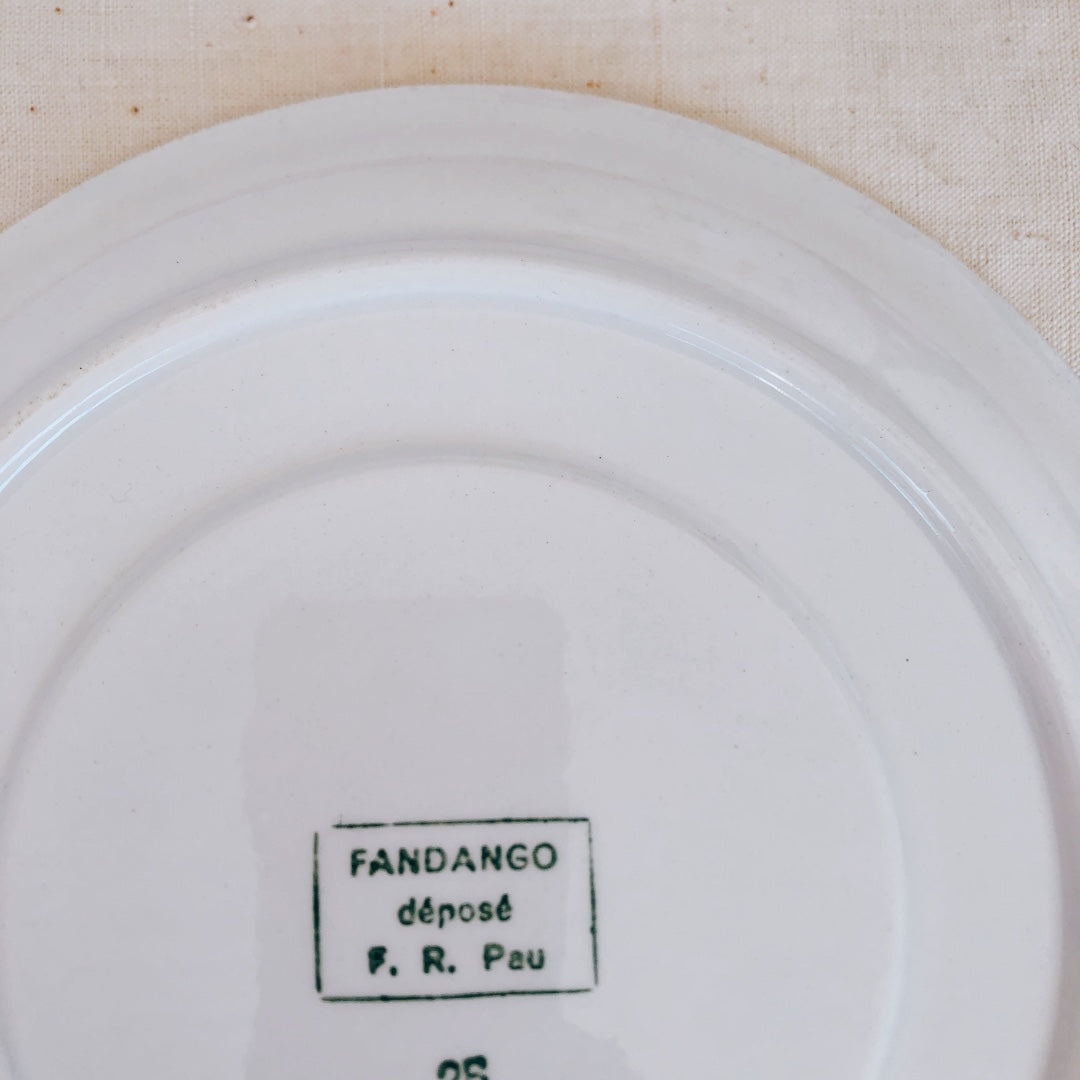 ディゴワンサルグミンヌ バスク柄 ソーサー/プレート FANDANGO『ルージュ・マリン』フランスアンティーク食器 フランス 蚤の市