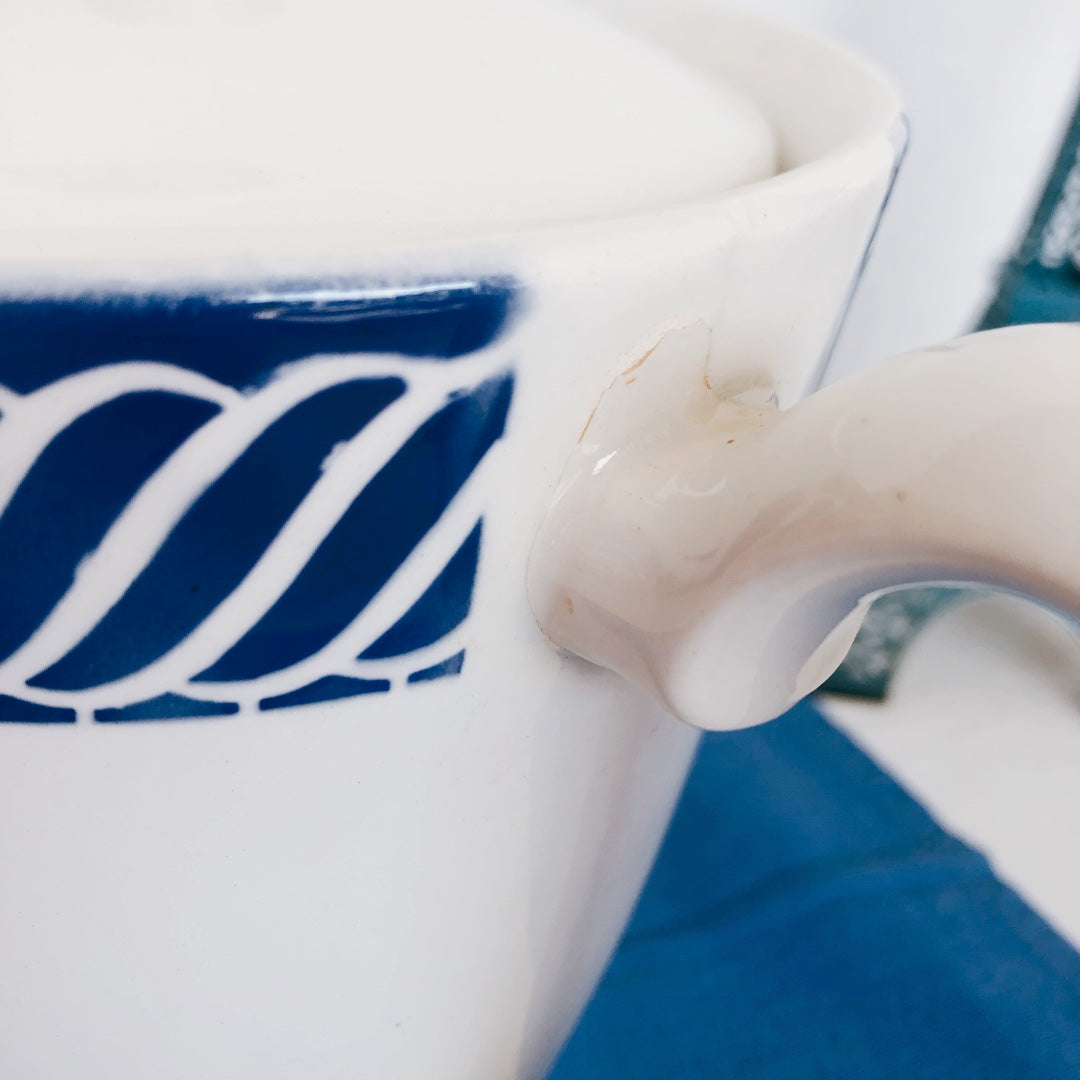 ディゴワンサルグミンヌ Digoin&sarregumines コーヒー/ティーポット ”JACQUOT” ブルー フランスアンティーク食器 ブロカント 蚤の市