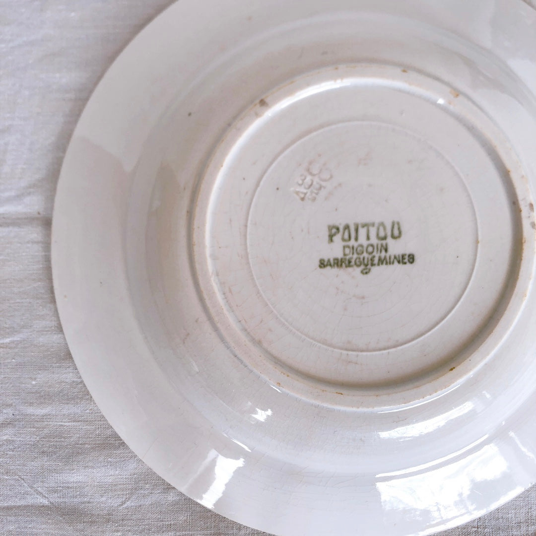 サルグミンヌ Digoin&sarreguemines 『POITOU』バスク柄 スーププレート 深皿 Bフランスアンティーク食器 フランス蚤の市・ブロカント