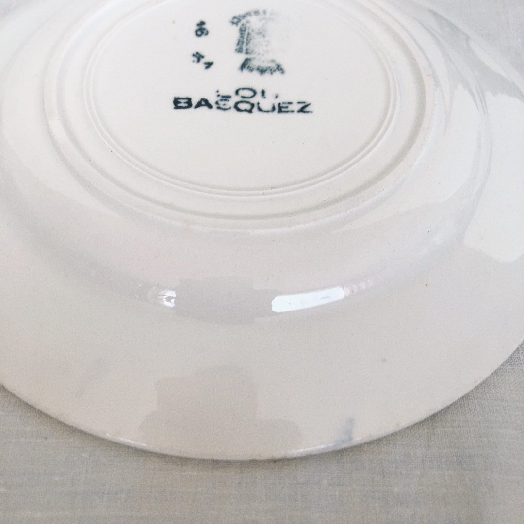 サンタマン 『Lou Basquez』デザートプレート バスク柄 『レッドxブルー』I フランスアンティーク食器 フランス 蚤の市
