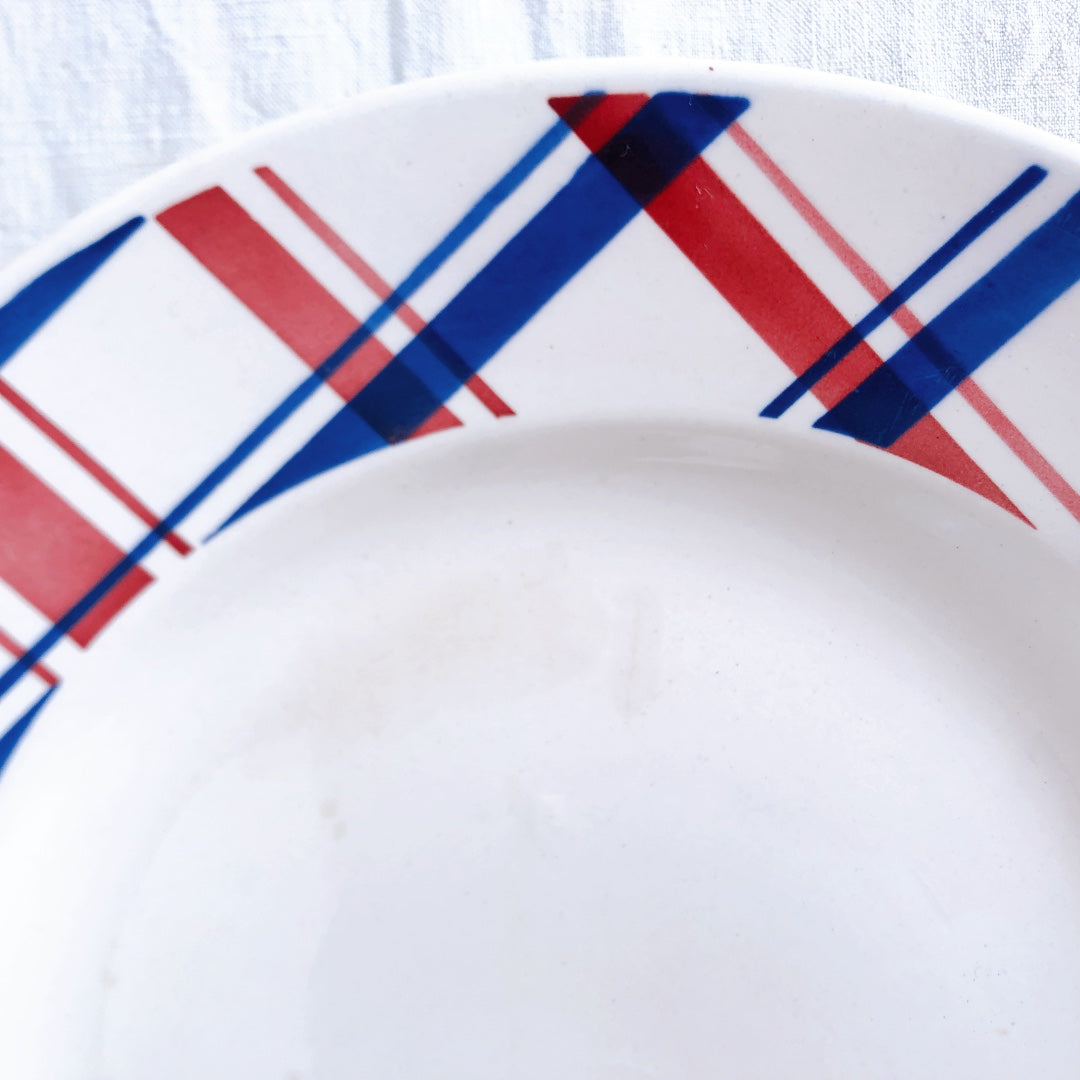 ディゴワンサルグミンヌ 『BASQUE』バスク柄 大皿 フランスアンティーク食器 フランス蚤の市 ブロカント バスクアンティーク