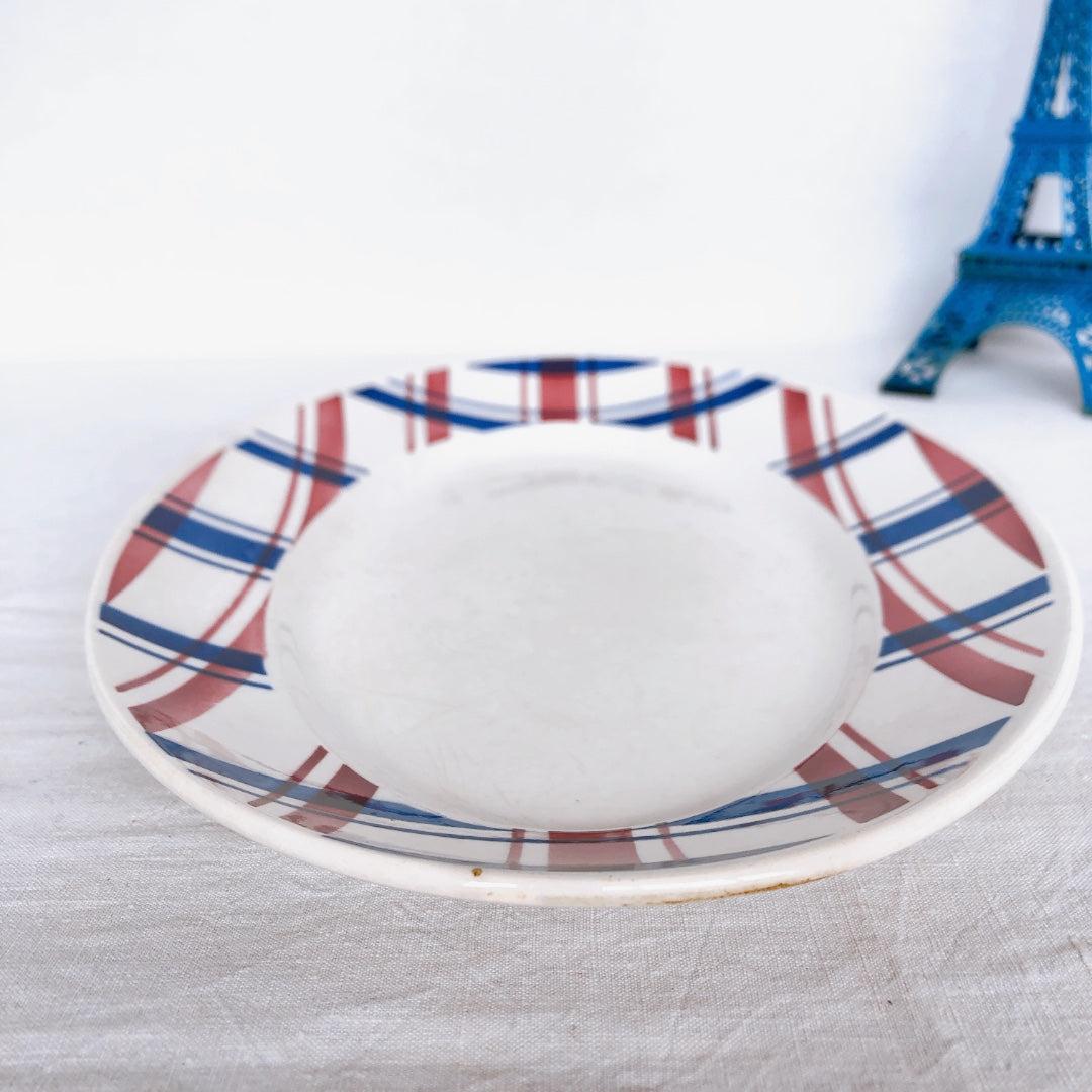 ディゴワンサルグミンヌ 『BASQUE』バスク柄 オーバル皿 楕円形大皿フランスアンティーク食器 フランス蚤の ブロカント バスクアンティーク