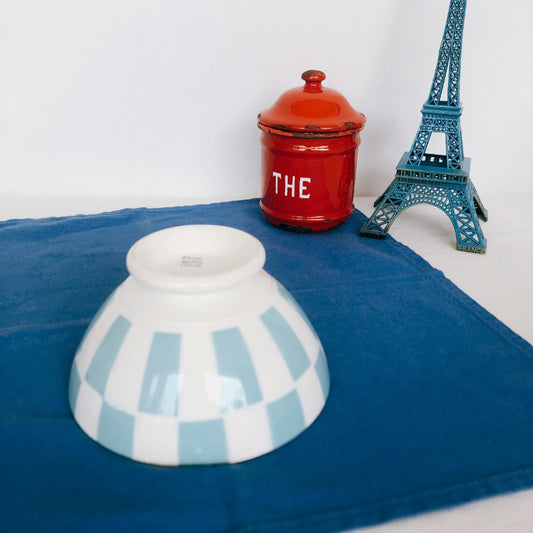 ディゴワンサルグミンヌ Digoin&sarregumines カフェオレボウル ブルー/水色 フランスアンティーク/ビンテージ食器 ブロカント 蚤の市