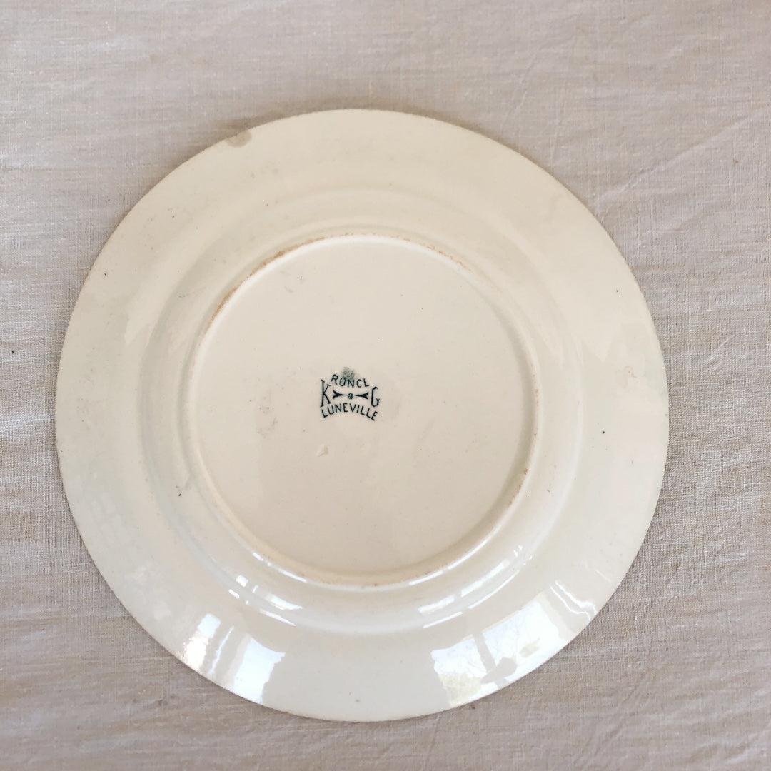 フランスアンティーク K&G Luneville リュネヴィル 『RONCE/ロンス』木苺&鳥 Bフランスアンティーク食器 ブロカント 蚤の市