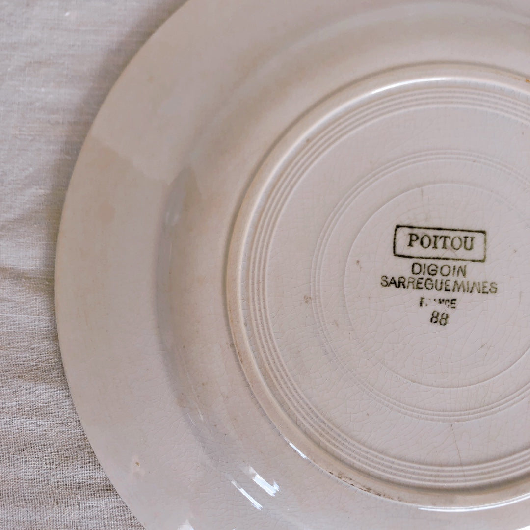 サルグミンヌ Digoin&sarreguemines 『POITOU』バスク柄 プレート 平皿 C フランスアンティーク食器 フランス蚤の市・ブロカント