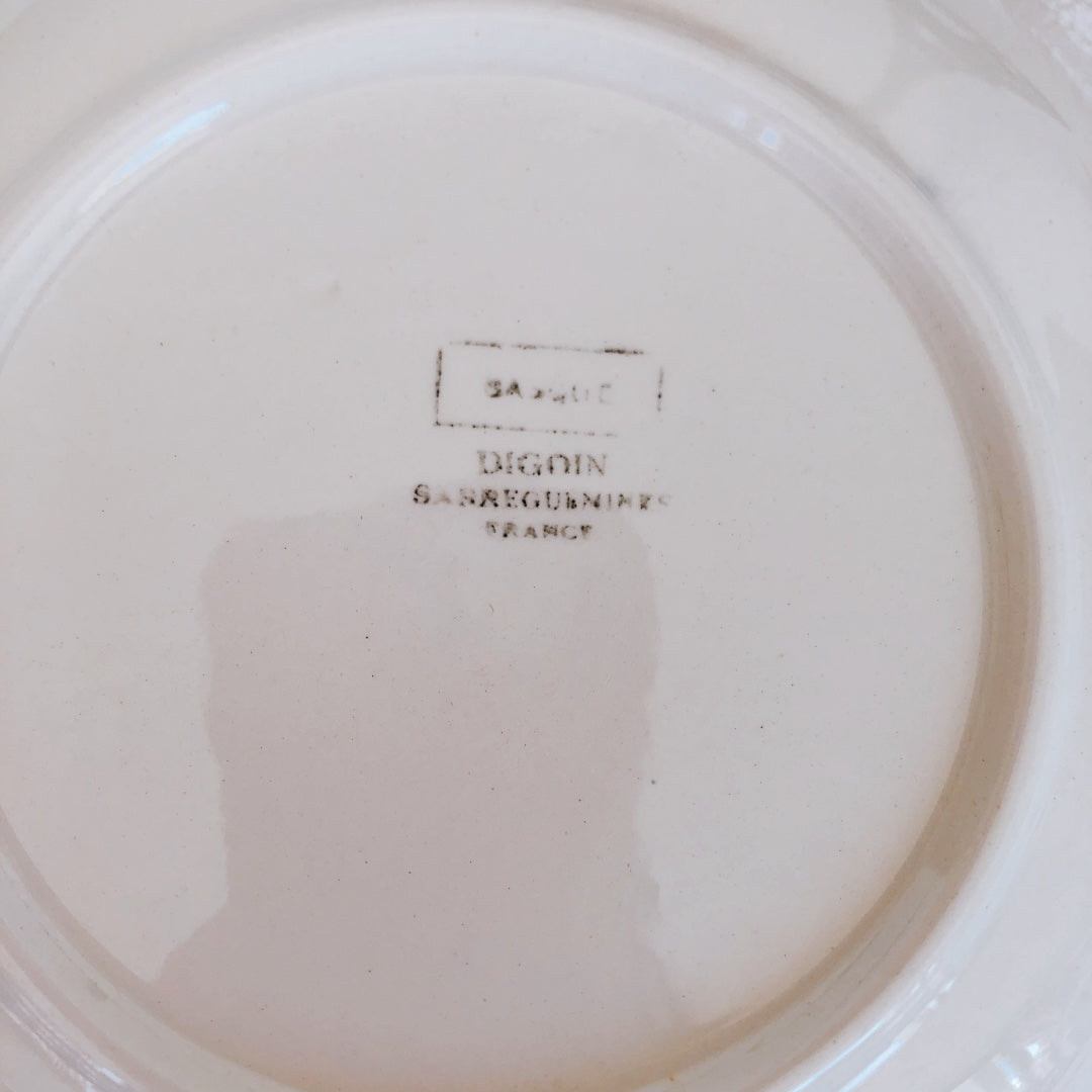 ディゴワンサルグミンヌ 『BASQUE』バスク柄 キャロットプレート ルージュ・マリン F フランスアンティーク食器 フランス蚤の市・ブロカント