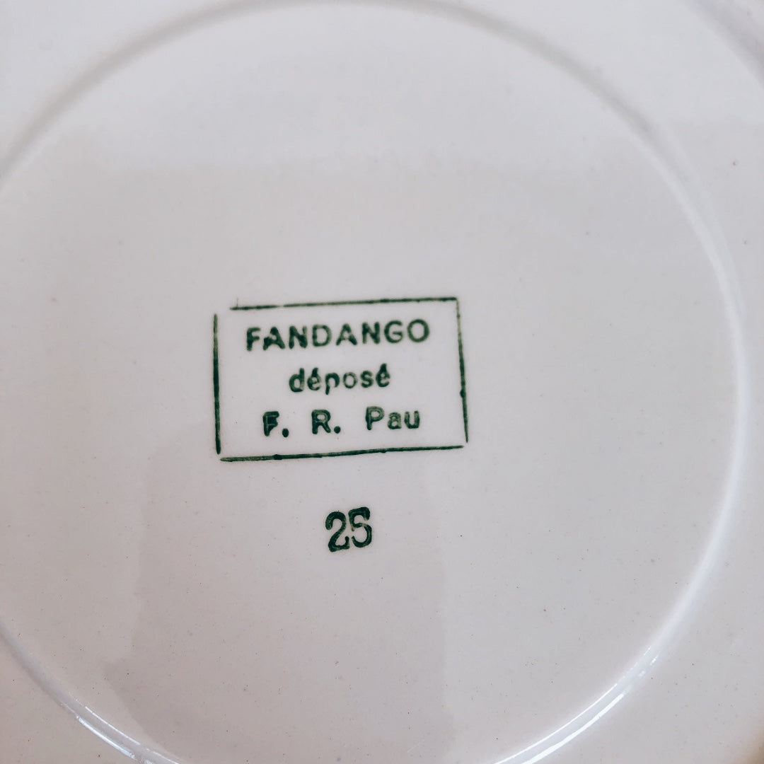 ディゴワンサルグミンヌ バスク柄 ソーサー/プレート FANDANGO『ルージュ・マリン』フランスアンティーク食器 フランス 蚤の市