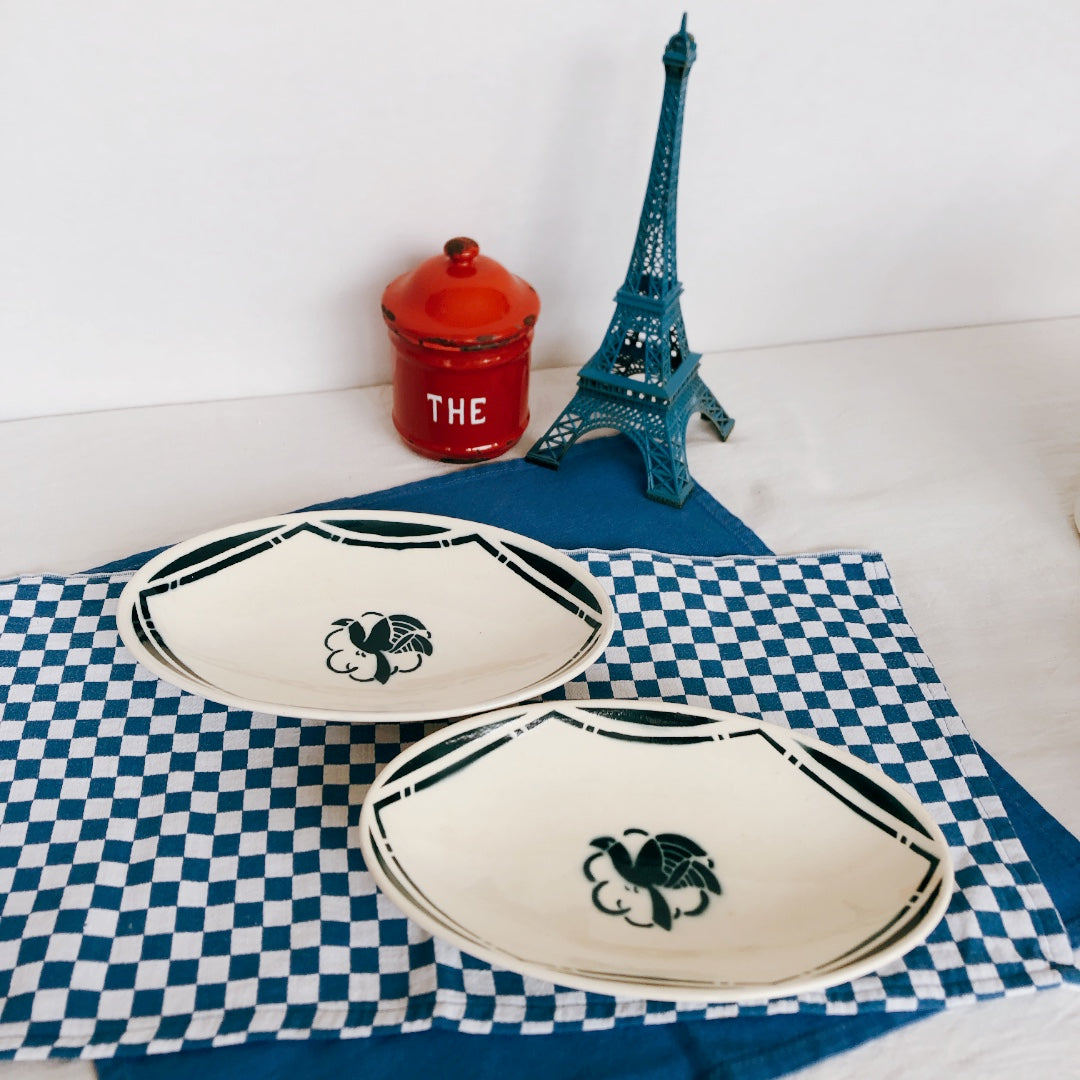 Badonviller バドンヴィレー ラヴィエ『PARADIS』B フランスアンティーク食器 ブロカント 蚤の市